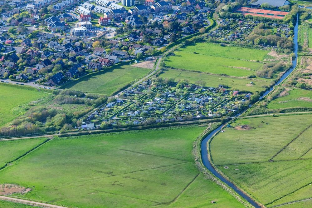 Luftaufnahme Sylt - Kleingartenanlagen einer Laubenkolonie im Ortsteil Westerland in Sylt im Bundesland Schleswig-Holstein, Deutschland