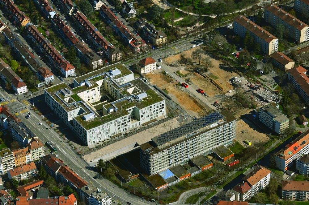 Basel aus der Vogelperspektive: Klinik- Gebäude Universitäre Altersmadizin Felix Platter in Basel, Schweiz
