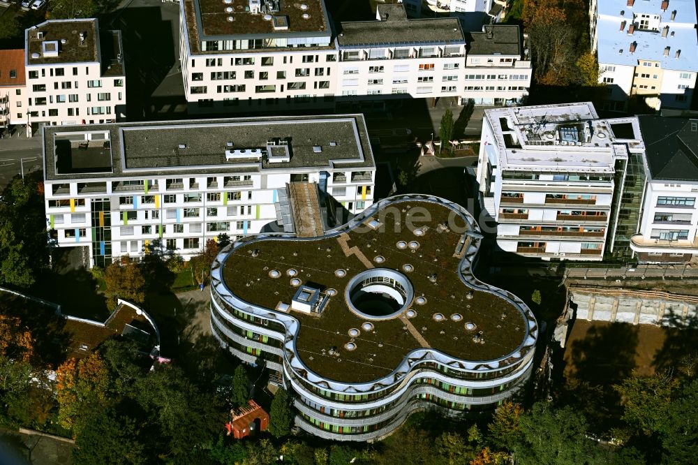 Luftaufnahme Darmstadt - Klinikgebäude der Darmstädter Kinderkliniken Prinzessin Margaret an der Dieburger Straße in Darmstadt im Bundesland Hessen, Deutschland