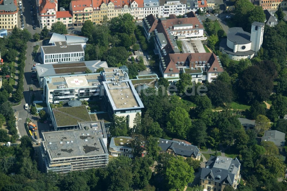 Luftaufnahme Leipzig - Klinikgelände des St. Elisabeth- Krankenhauses in Leipzig im Bundesland Sachsen