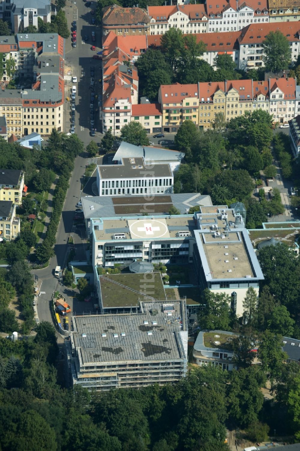 Leipzig von oben - Klinikgelände des St. Elisabeth- Krankenhauses in Leipzig im Bundesland Sachsen