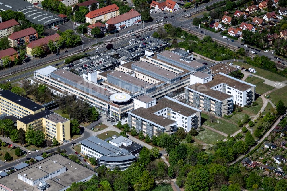 Luftbild Erfurt - Klinikgelände Helios Klinikum Erfurt im Ortsteil Andreasvorstadt in Erfurt im Bundesland Thüringen, Deutschland