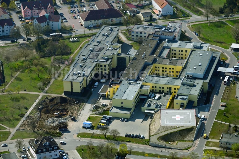 Luftbild Schwedt/Oder - Klinikgelände des Krankenhauses Asklepios Klinikum Uckermark GmbH in Schwedt/Oder im Bundesland Brandenburg, Deutschland