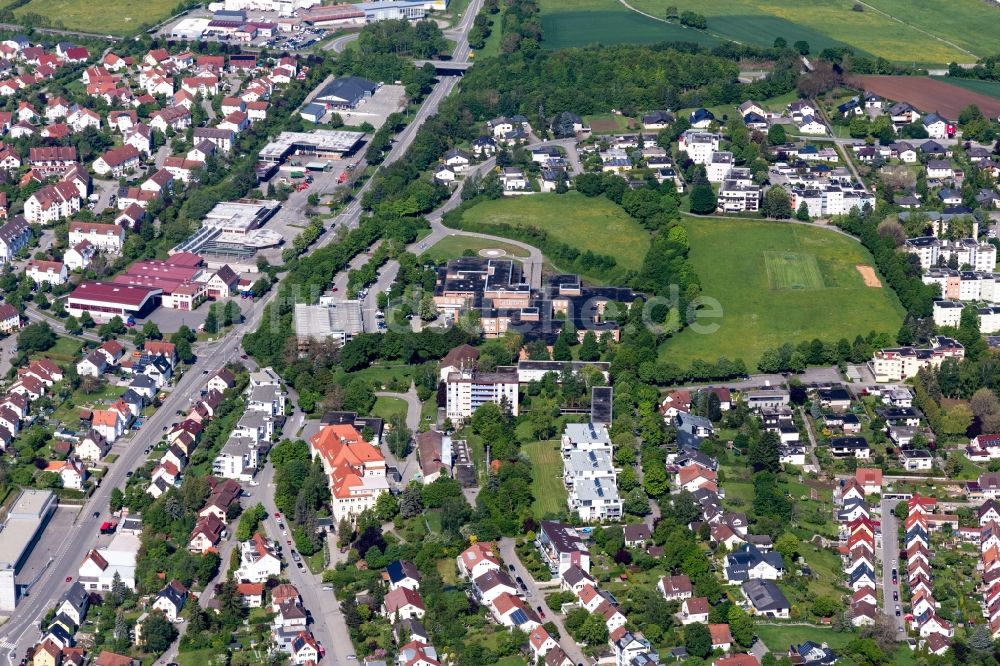 Luftbild Rottweil - Klinikgelände des Krankenhauses und der Dialysestation Rottweil in Rottweil im Bundesland Baden-Württemberg, Deutschland