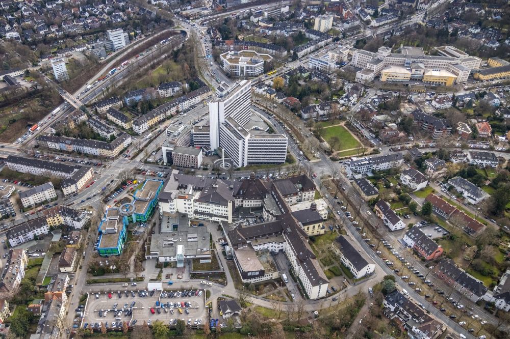Luftbild Essen - Klinikgelände des Krankenhauses Elisabeth-Krankenhaus Essen in Essen im Bundesland Nordrhein-Westfalen, Deutschland