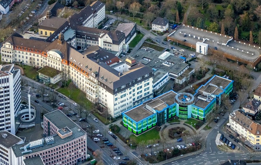 Luftaufnahme Essen - Klinikgelände des Krankenhauses Elisabeth-Krankenhaus Essen in Essen im Bundesland Nordrhein-Westfalen, Deutschland