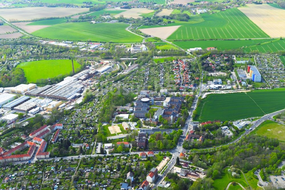 Luftaufnahme Görlitz - Klinikgelände des Krankenhauses in Görlitz im Bundesland Sachsen, Deutschland