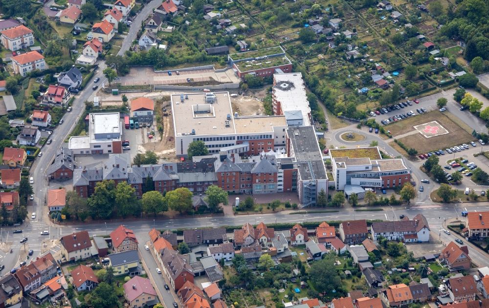 Luftbild Wernigerode - Klinikgelände des Krankenhauses der Harzklinikum Dorothea in Wernigerode im Bundesland Sachsen-Anhalt, Deutschland