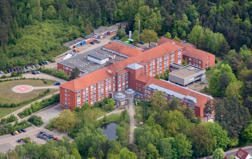 Soltau aus der Vogelperspektive: Klinikgelände des Krankenhauses Heidekreis Klinikum in Soltau im Bundesland Niedersachsen, Deutschland
