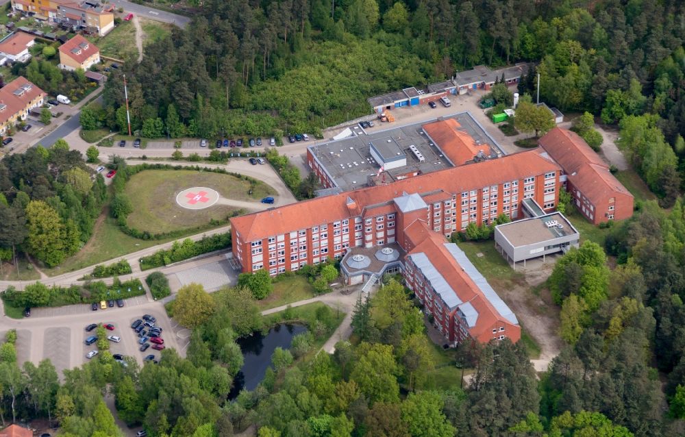 Luftbild Soltau - Klinikgelände des Krankenhauses Heidekreis Klinikum in Soltau im Bundesland Niedersachsen, Deutschland