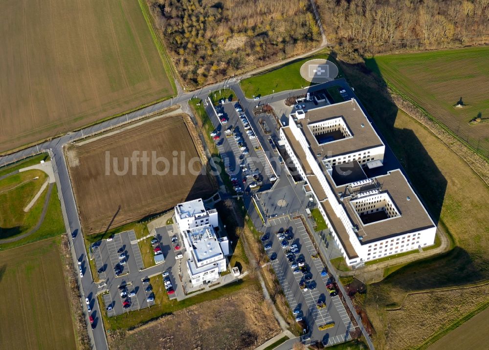 Luftaufnahme Northeim - Klinikgelände des Krankenhauses Helios Albert-Schweitzer-Klinik Northeim in Northeim im Bundesland Niedersachsen, Deutschland