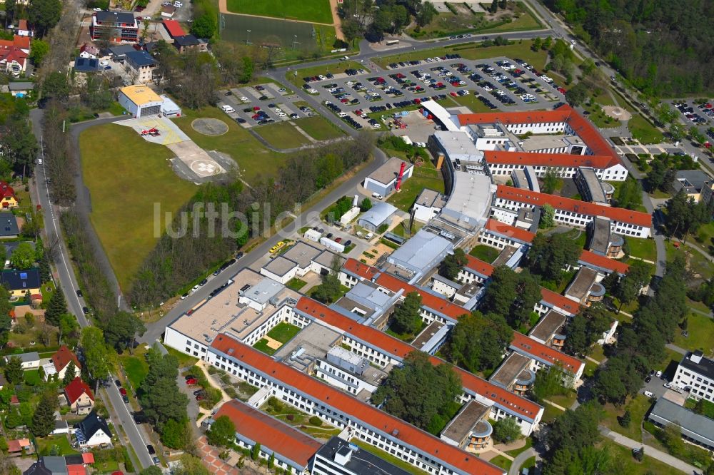 Luftaufnahme Bad Saarow - Klinikgelände des Krankenhauses HELIOS Klinikum in Bad Saarow im Bundesland Brandenburg, Deutschland