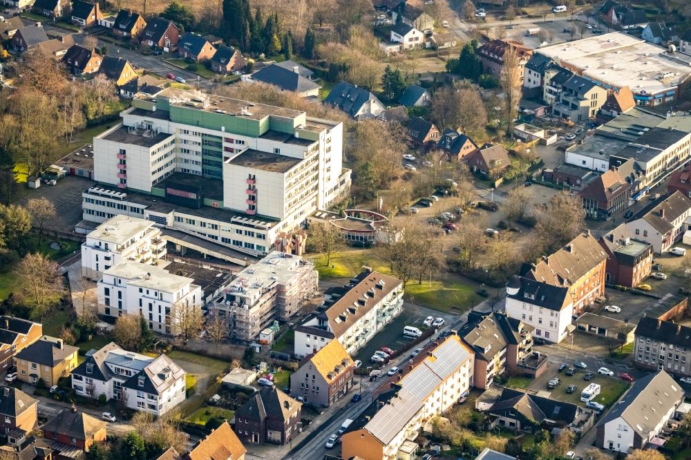 Luftaufnahme Hamm - Klinikgelände des Krankenhauses St. Josef-Krankenhaus Hamm-Bockum-Hövel im Ortsteil Bockum-Hövel in Hamm im Bundesland Nordrhein-Westfalen, Deutschland