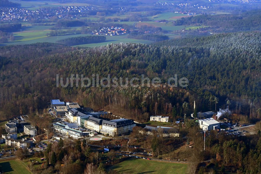 Bayreuth von oben - Klinikgelände des Krankenhauses Klinik Hohe Warte im Ortsteil Schießhaus in Bayreuth im Bundesland Bayern, Deutschland