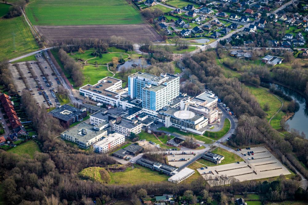 Bremerhaven von oben - Klinikgelände des Krankenhauses Klinikum Bremerhaven-Reinkenheide gGmbH in Bremerhaven im Bundesland Bremen, Deutschland