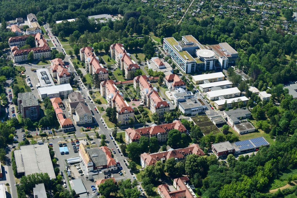 Leipzig von oben - Klinikgelände des Krankenhauses Klinikum St. Georg in Leipzig im Bundesland Sachsen, Deutschland