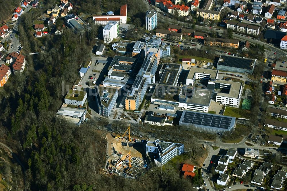 Luftaufnahme Kempten (Allgäu) - Klinikgelände des Krankenhauses Klinikum Kempten in Kempten (Allgäu) im Bundesland Bayern, Deutschland