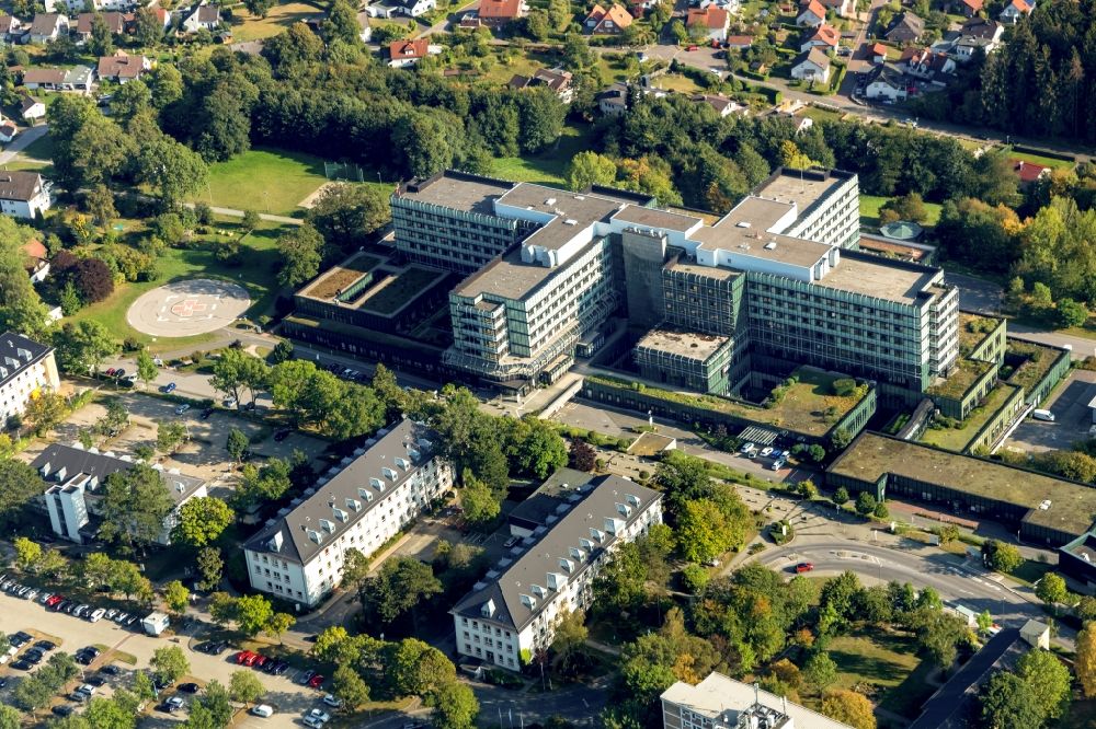 Luftbild Lüdenscheid - Klinikgelände des Krankenhauses Klinikum Lüdenscheid in Lüdenscheid im Bundesland Nordrhein-Westfalen, Deutschland