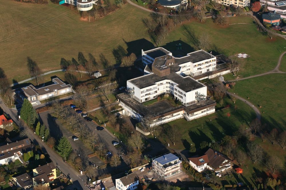 Bad Säckingen von oben - Klinikgelände des Krankenhauses und Kreiskrankenhaus in Bad Säckingen im Bundesland Baden-Württemberg
