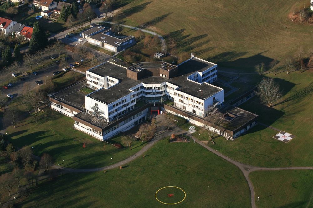 Bad Säckingen aus der Vogelperspektive: Klinikgelände des Krankenhauses und Kreiskrankenhaus in Bad Säckingen im Bundesland Baden-Württemberg