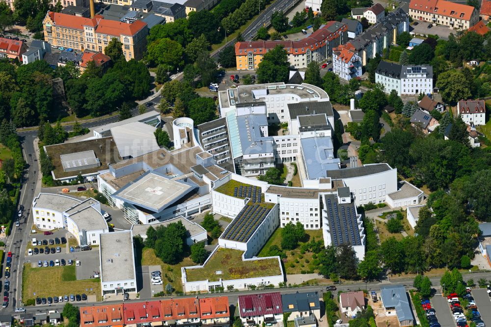 Luftbild Freiberg - Klinikgelände des Krankenhauses Kreiskrankenhaus Freiberg gGmbH in Freiberg im Bundesland Sachsen, Deutschland