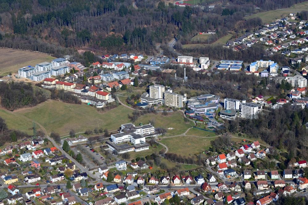 Luftaufnahme Bad Säckingen - Klinikgelände des Krankenhauses und Kurgebiet in Bad Säckingen im Bundesland Baden-Württemberg