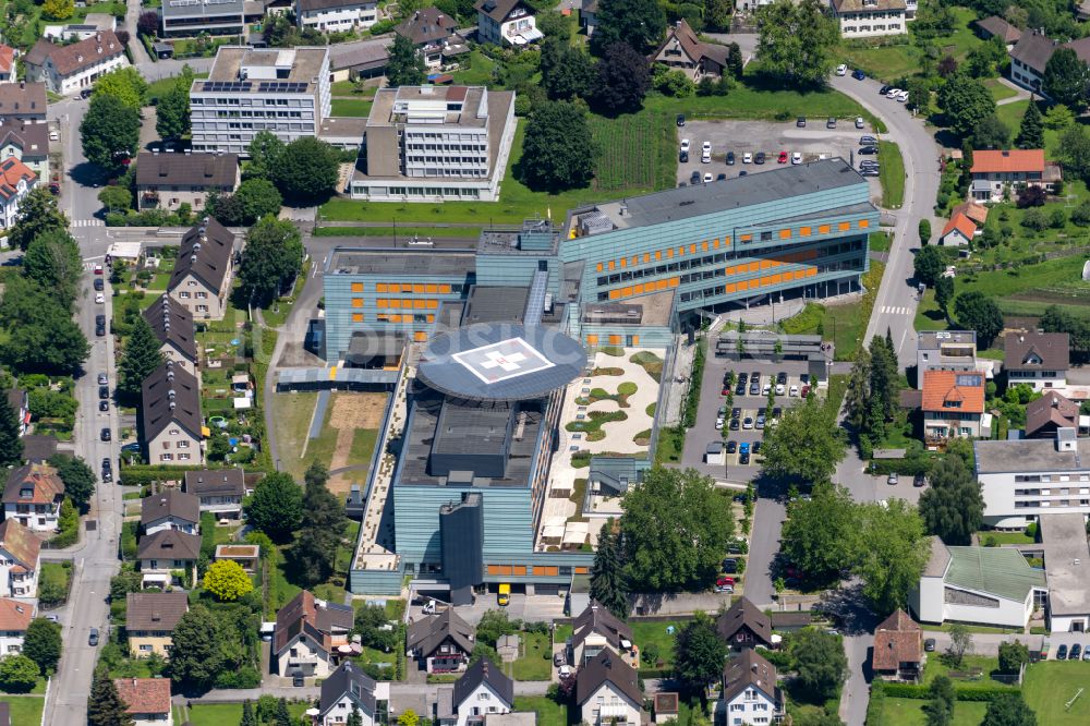 Luftbild Bregenz - Klinikgelände des Krankenhauses Landeskrankenhaus Bregenz in Bregenz in Vorarlberg, Österreich