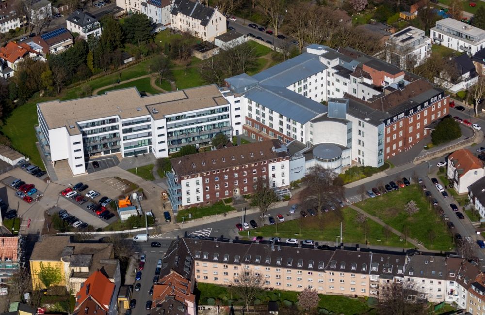 Luftaufnahme Bochum - Klinikgelände des Krankenhauses Marien-Hospital Wattenscheid in Bochum im Bundesland Nordrhein-Westfalen, Deutschland