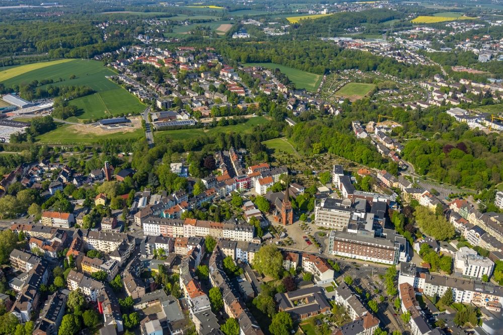 Luftaufnahme Witten - Klinikgelände des Krankenhauses Marienhospital mit der Marienkirche in Witten im Bundesland Nordrhein-Westfalen