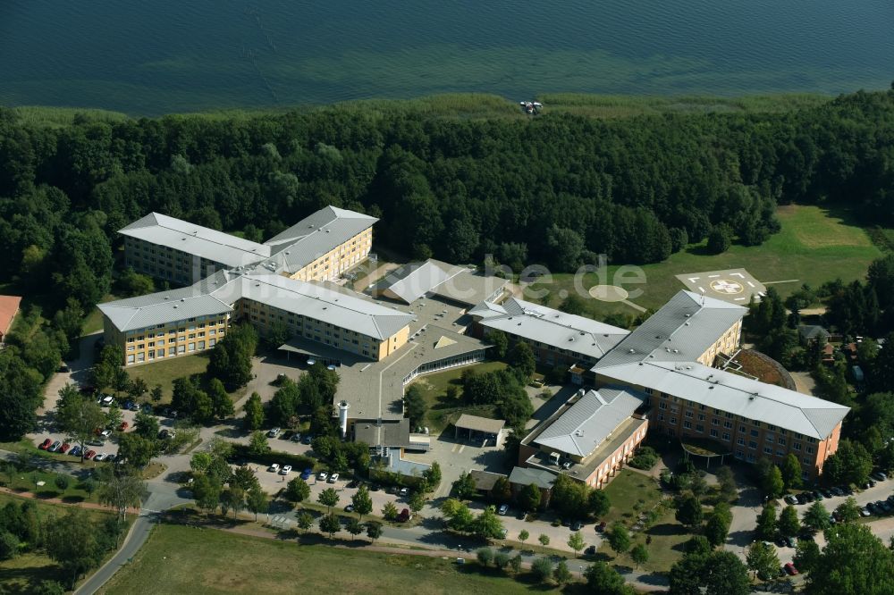 Luftbild Plau am See - Klinikgelände des Krankenhauses MediClin Krankenhaus Plau am See Quetziner Straße in Plau am See im Bundesland Mecklenburg-Vorpommern