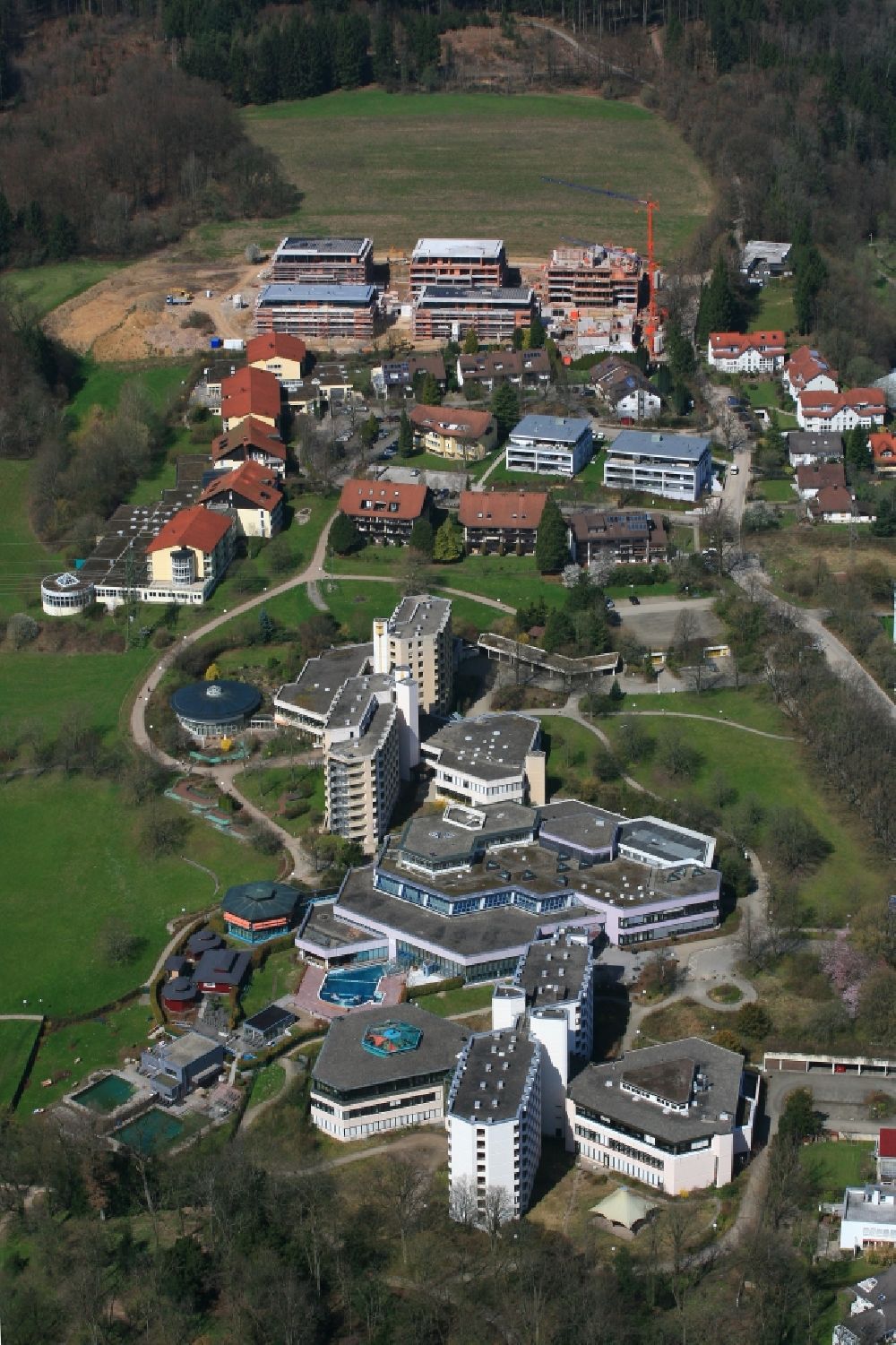 Luftaufnahme Bad Säckingen - Klinikgelände des Krankenhauses und des RehaKlinikum in Bad Säckingen im Bundesland Baden-Württemberg