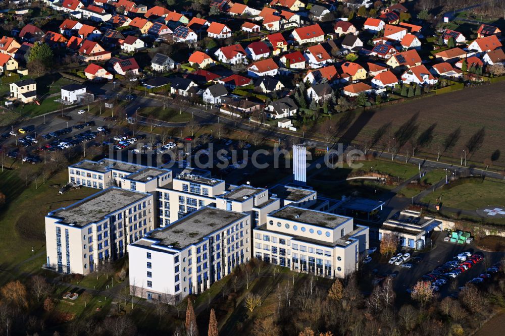 Luftaufnahme Zeitz - Klinikgelände des Krankenhauses SRH Klinikum Zeitz in Zeitz im Bundesland Sachsen-Anhalt, Deutschland