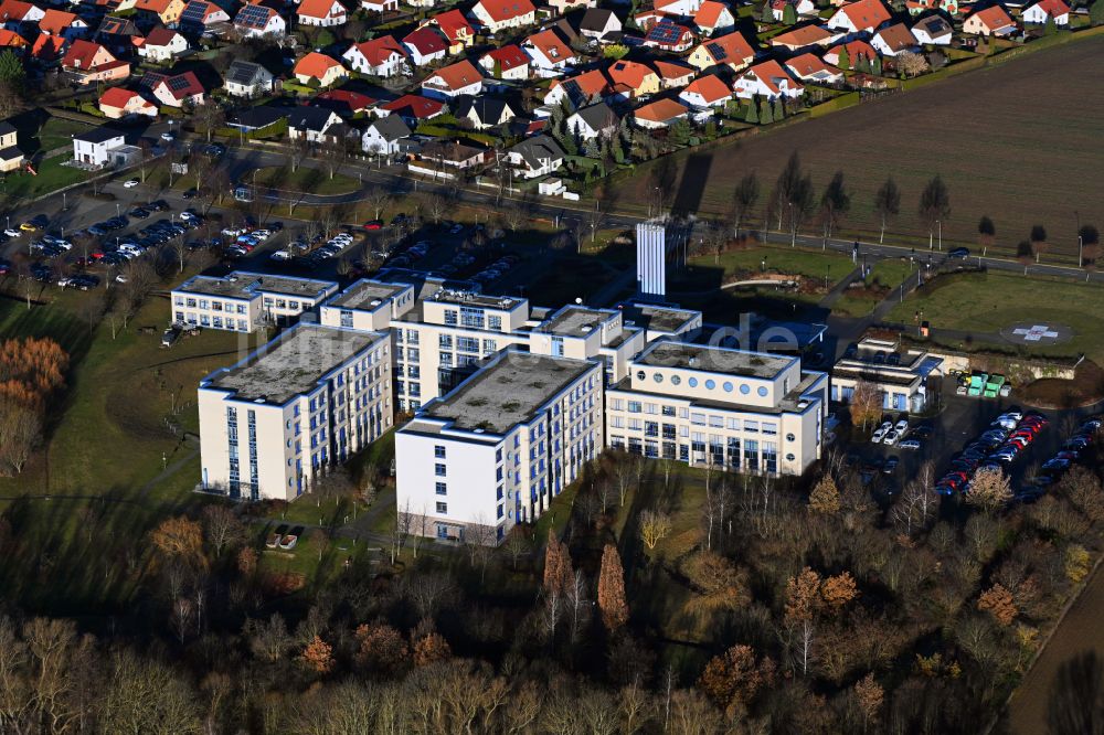 Zeitz von oben - Klinikgelände des Krankenhauses SRH Klinikum Zeitz in Zeitz im Bundesland Sachsen-Anhalt, Deutschland