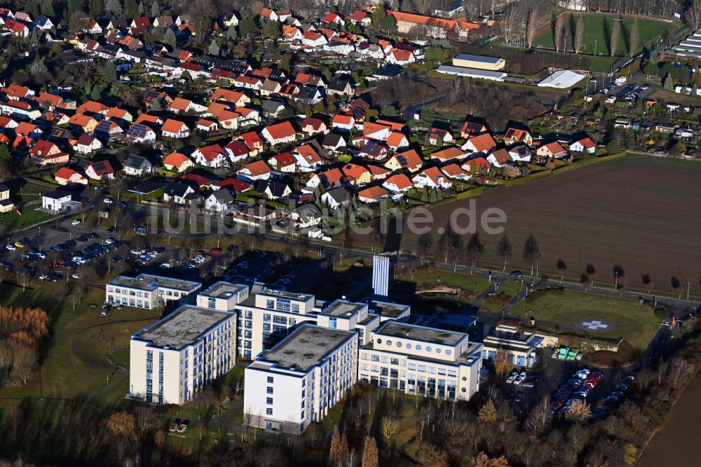 Zeitz aus der Vogelperspektive: Klinikgelände des Krankenhauses SRH Klinikum Zeitz in Zeitz im Bundesland Sachsen-Anhalt, Deutschland