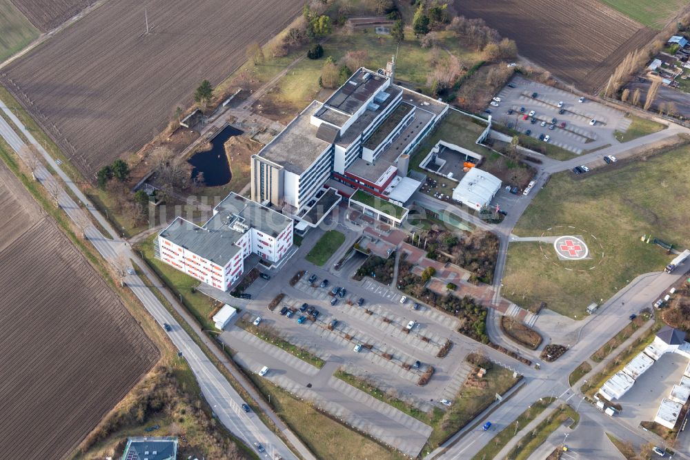 Luftbild Frankenthal - Klinikgelände des Krankenhauses Stadtklinik Frankenthal in Frankenthal im Bundesland Rheinland-Pfalz, Deutschland