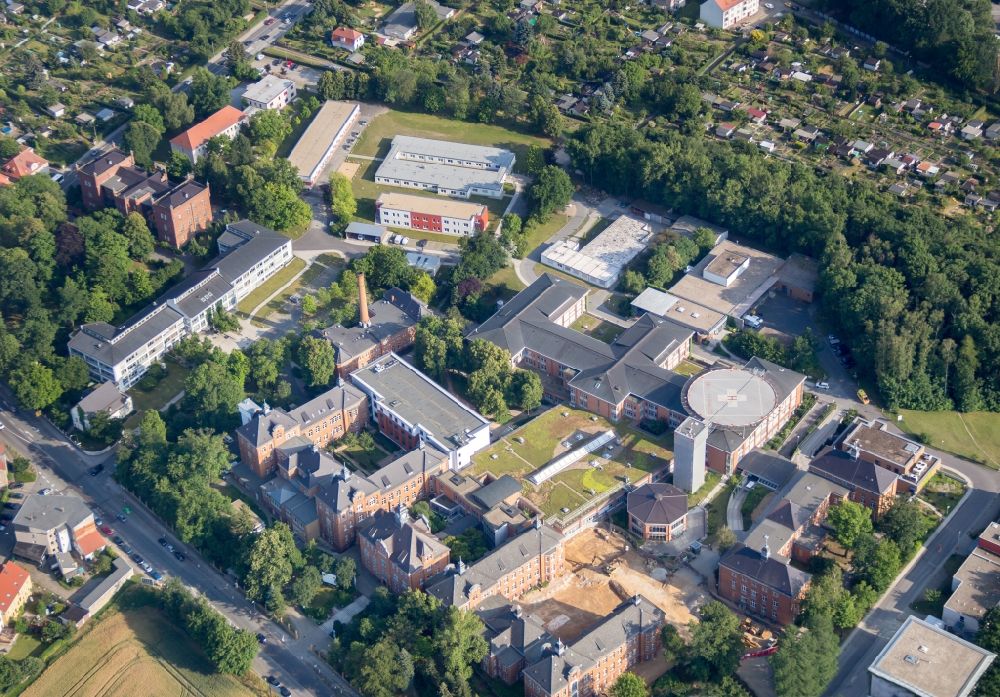 Luftaufnahme Görlitz - Klinikgelände des Krankenhauses Städtisches Klinikum in Görlitz im Bundesland Sachsen, Deutschland