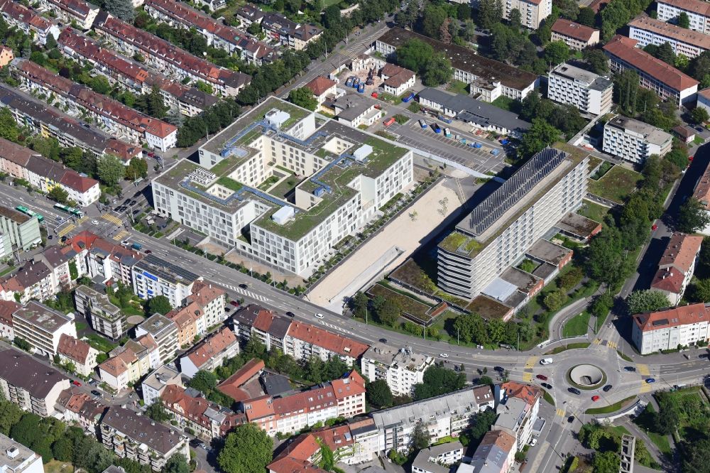 Basel aus der Vogelperspektive: Klinikgelände des Krankenhauses Universitäre Altersmadizin Felix Platter in Basel, Schweiz