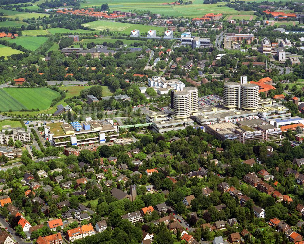 Luftaufnahme Münster - Klinikgelände des Krankenhauses Universitätsklinikum in Münster im Bundesland Nordrhein-Westfalen, Deutschland