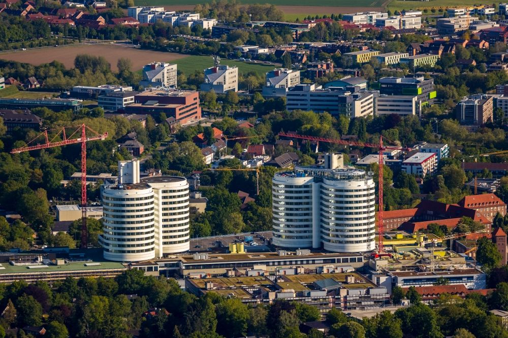 Münster von oben - Klinikgelände des Krankenhauses Universitätsklinikum in Münster im Bundesland Nordrhein-Westfalen, Deutschland