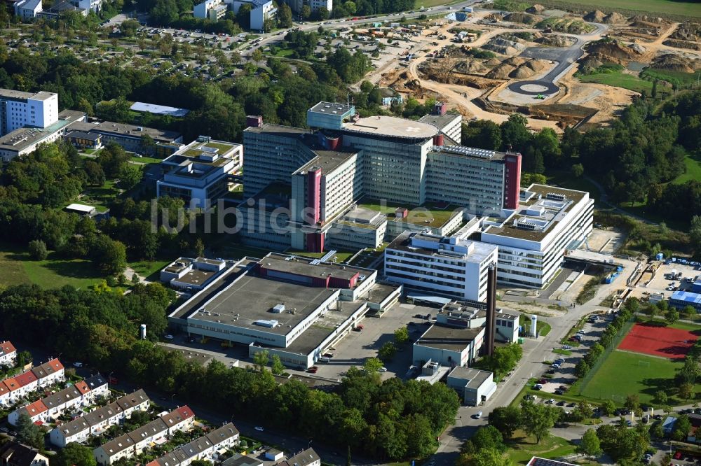 Luftbild Augsburg - Klinikgelände des Krankenhauses Universitätsklinikum im Ortsteil Kriegshaber in Augsburg im Bundesland Bayern, Deutschland