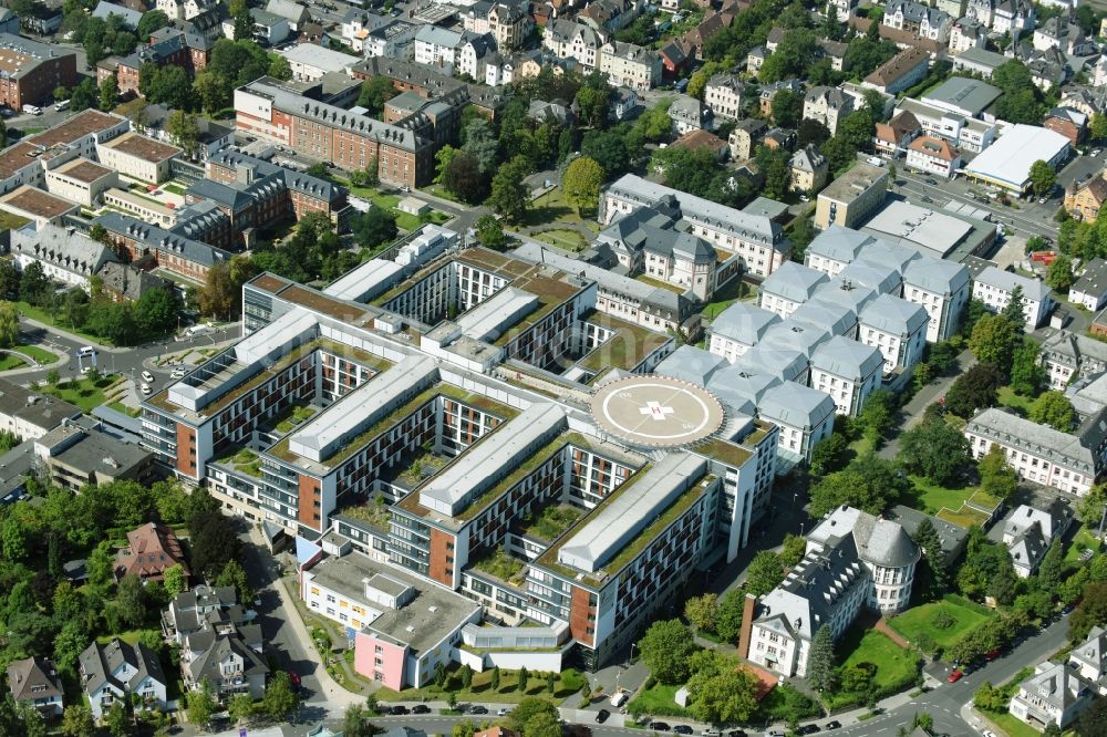 Gießen von oben - Klinikgelände des Krankenhauses des Universitätsklinikums Gießen und Marburg in Gießen im Bundesland Hessen, Deutschland