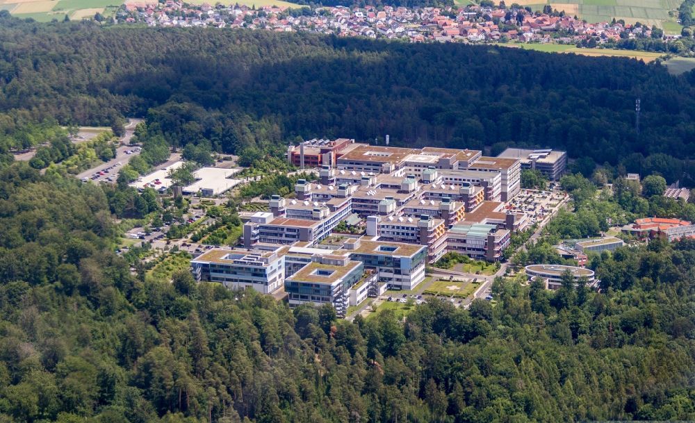 Luftbild Marburg - Klinikgelände des Krankenhauses des Universitätsklinikums Gießen und Marburg in Marburg im Bundesland Hessen, Deutschland