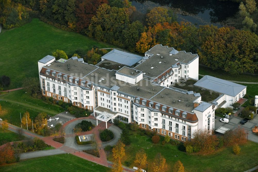 Luftaufnahme Flechtingen - Klinikgelände des Rehabilitationszentrums der Rehaklinik in Flechtingen im Bundesland Sachsen-Anhalt, Deutschland