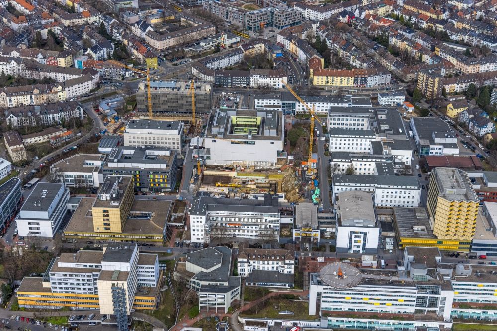 Luftaufnahme Essen - Klinikgelände Universitätsklinikum Essen in Essen im Bundesland Nordrhein-Westfalen