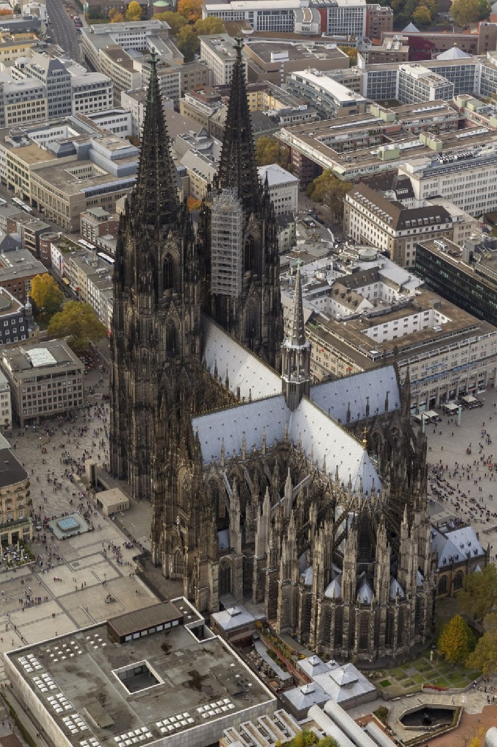 Luftbild Köln - Kölner Dom in Köln im Bundesland Nordrhein-Westfalen