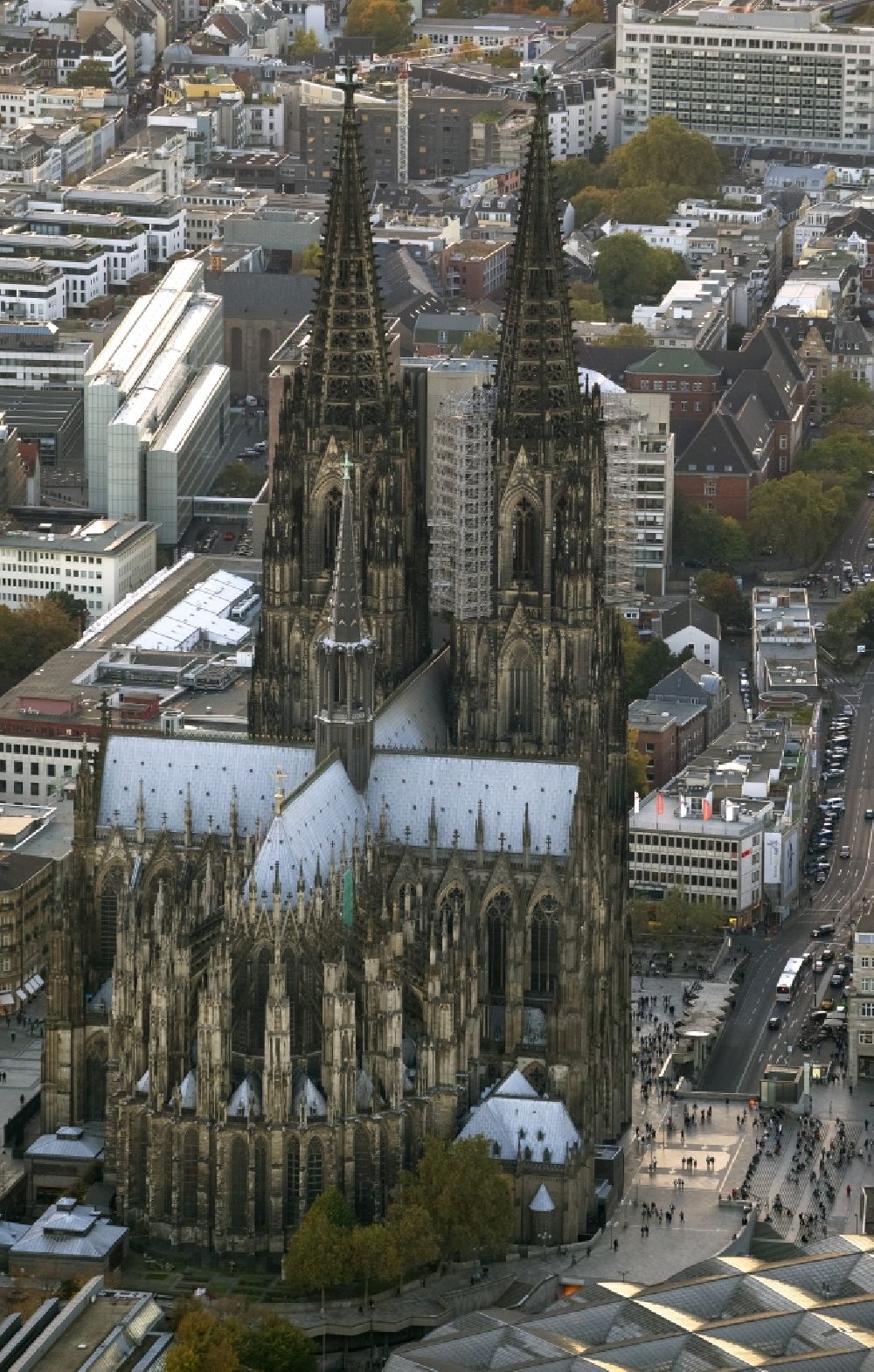 Luftaufnahme Köln - Kölner Dom in Köln im Bundesland Nordrhein-Westfalen