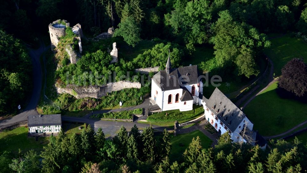 Luftaufnahme Asbach - Kloster und Burg Ehrenstein in Asbach im Bundesland Rheinland-Pfalz, Deutschland