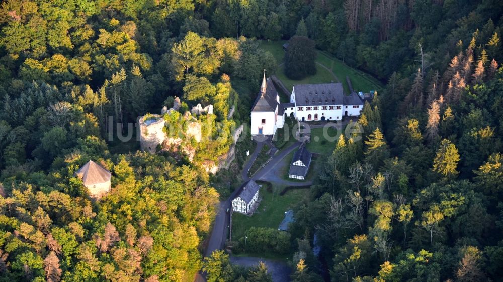 Luftbild Asbach - Kloster und Burg Ehrenstein in Asbach im Bundesland Rheinland-Pfalz, Deutschland