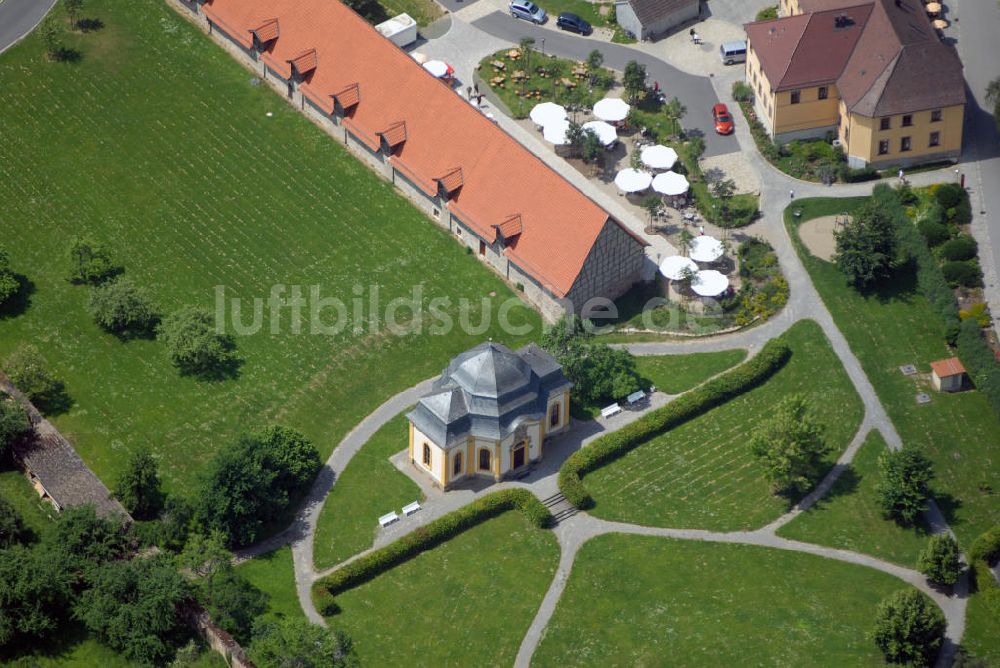 Münnerstadt aus der Vogelperspektive: Kloster Maria Bildhausen in Münnerstadt - Gartensalett des Abtes Bonifaz Geßner