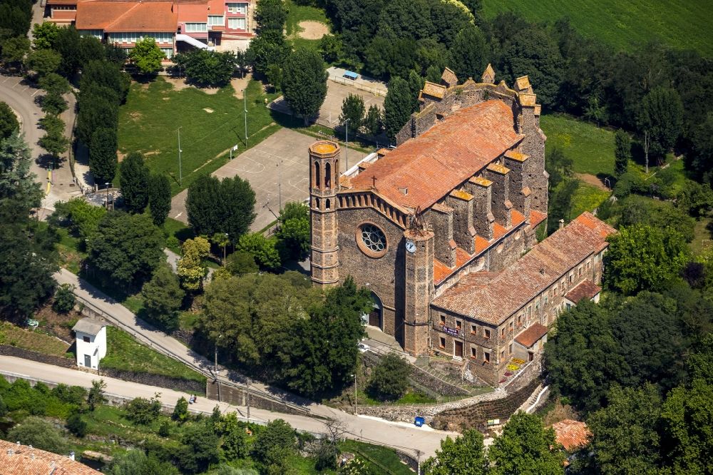 Luftbild Sant Joan les Fonts - Kloster Monestir in Sant Joan les Fonts in Spanien